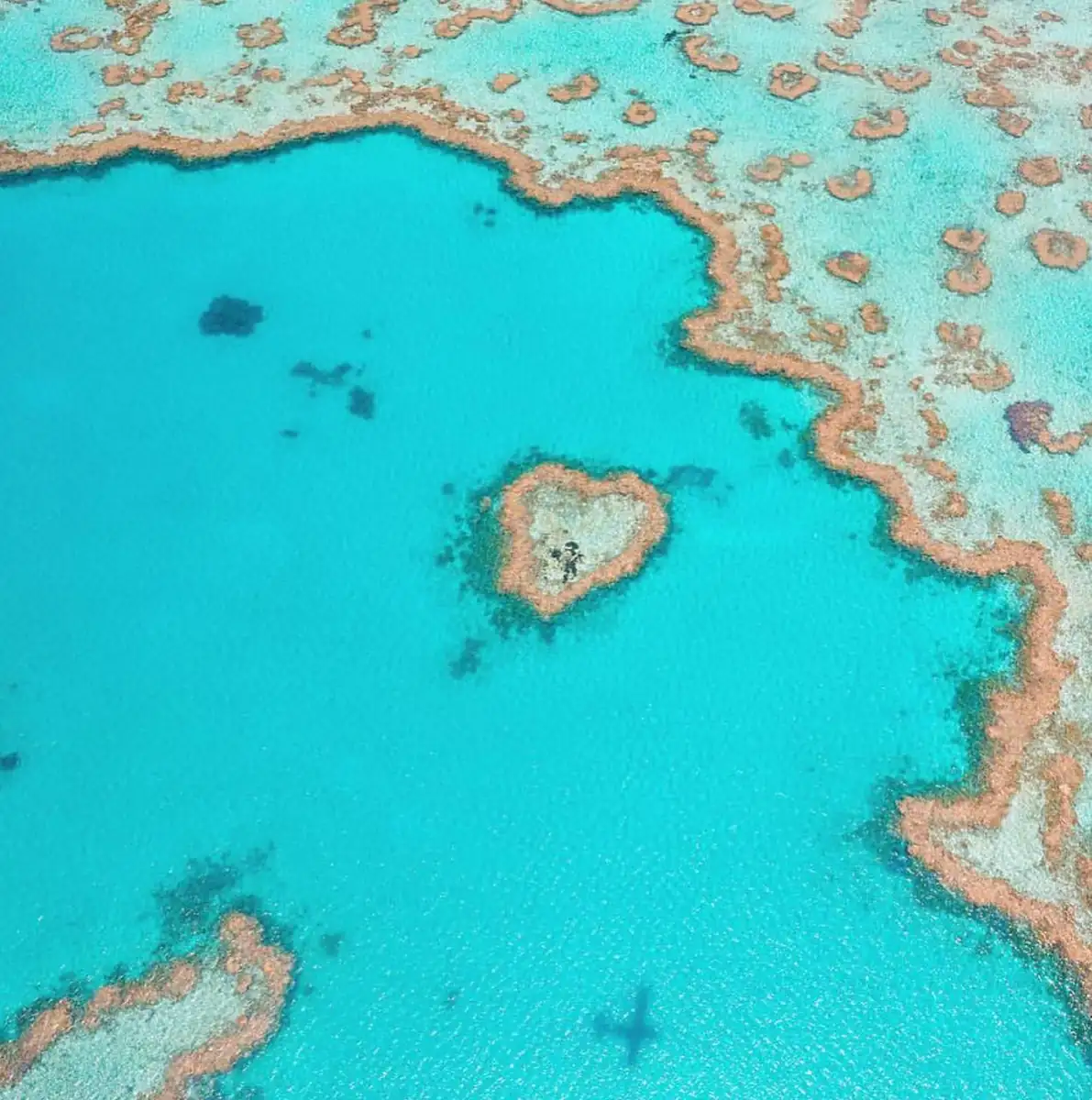 scenic flight over Heart Reef from Airlie Beach